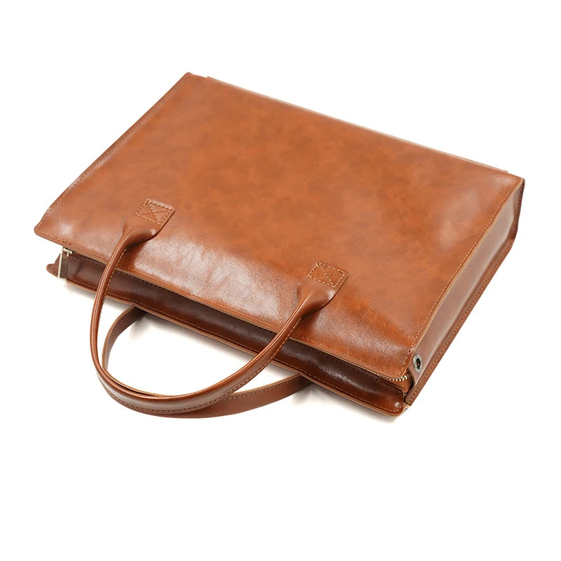 Lederen Laptop Handtas voor 13-16 Inch Laptops - Stijlvol en Ruim 5