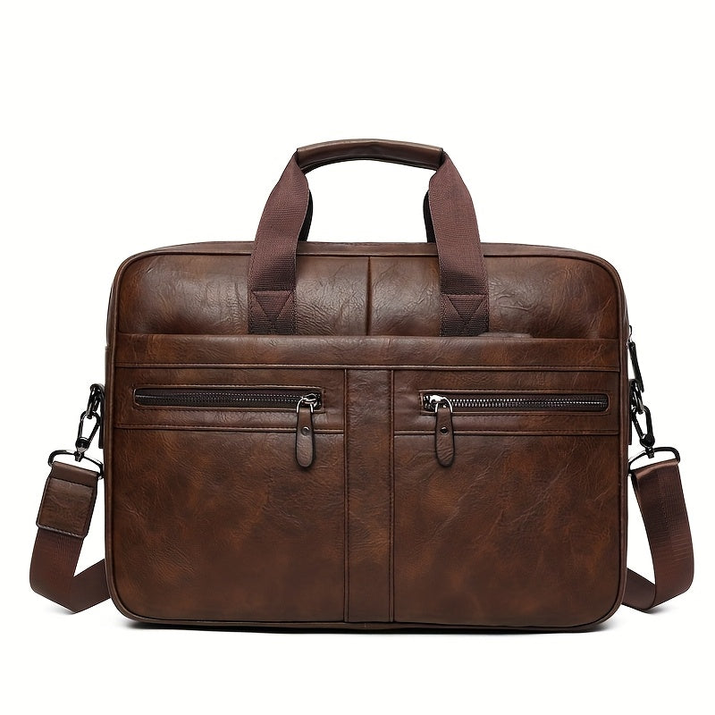 Leren Tas Heren - Waterdichte Laptoptas Vintage Schooltas 9