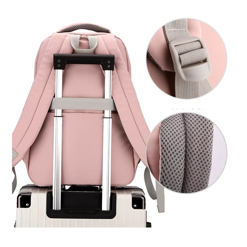 Valentina | Meiden Rugzak Waterdichte Roze Laptop Schooltas